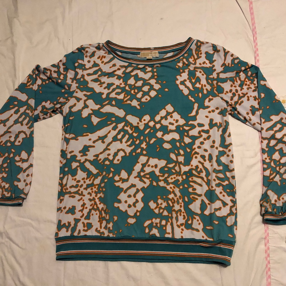 Michael Kors Blue top Blouse Womens Sz XL